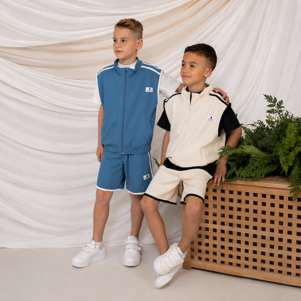 Blue Kids Set for Boys | Sleeveless Vest & Shorts