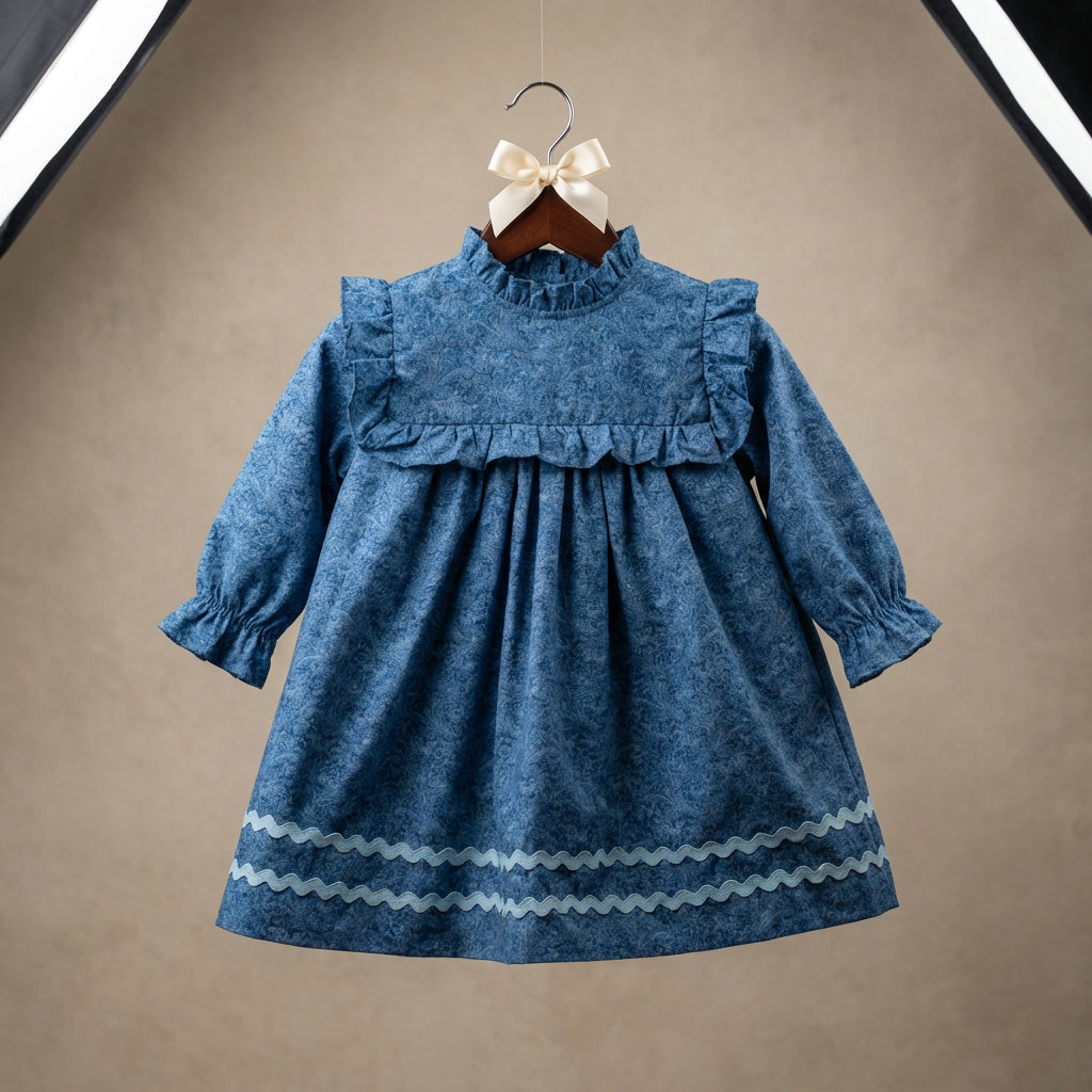 Blue Cornucopias Rickrack Dress