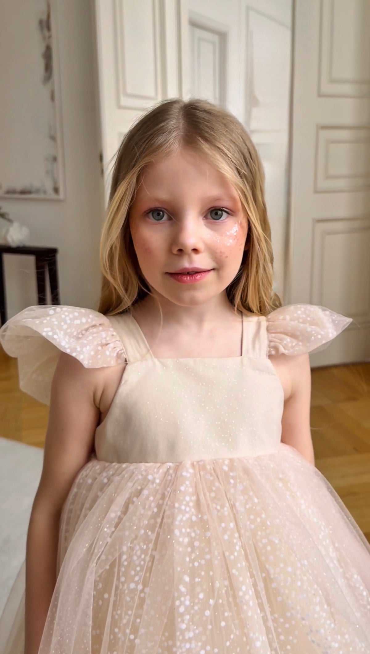 Twinkle Mist Blush Sparkle Girls’ Dress