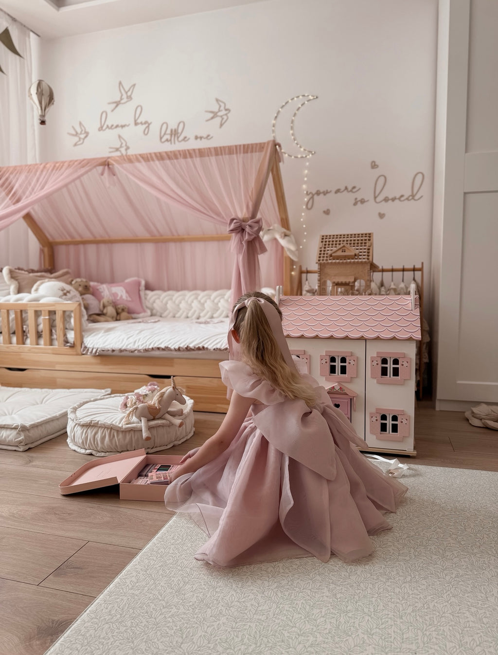 Peony Dream Dress Girl pink dress – Veloura collection