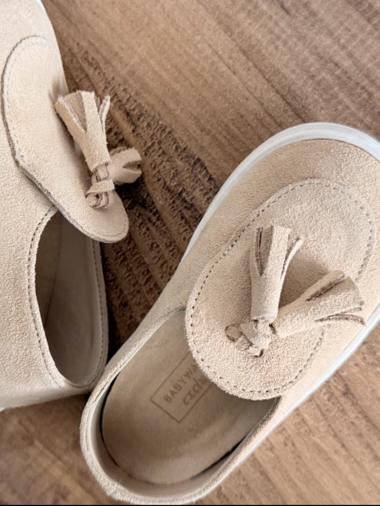 Kids Beige Suede Casual Loafers Babywalker