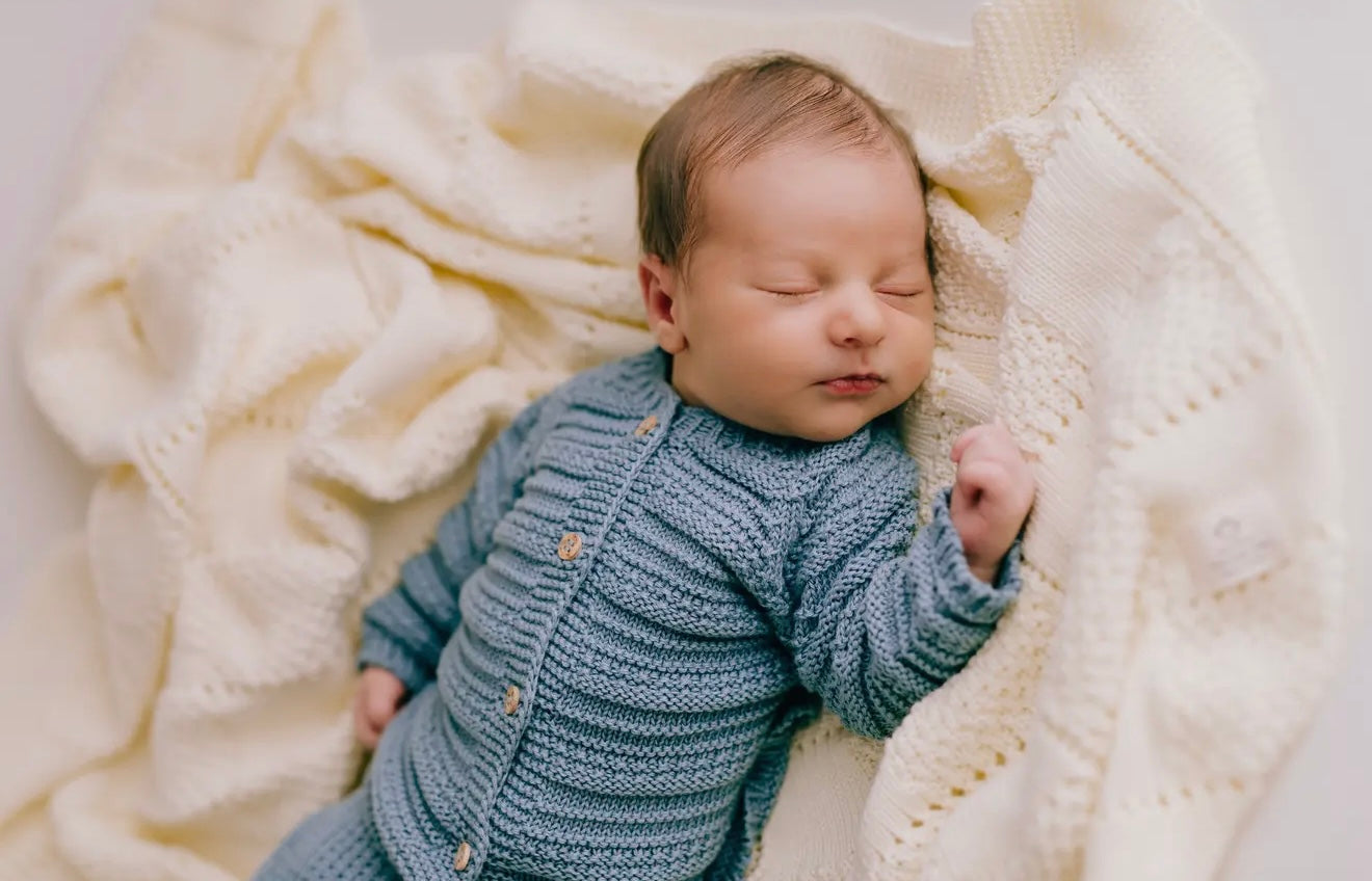 Ecru Plaid Baby Blanket