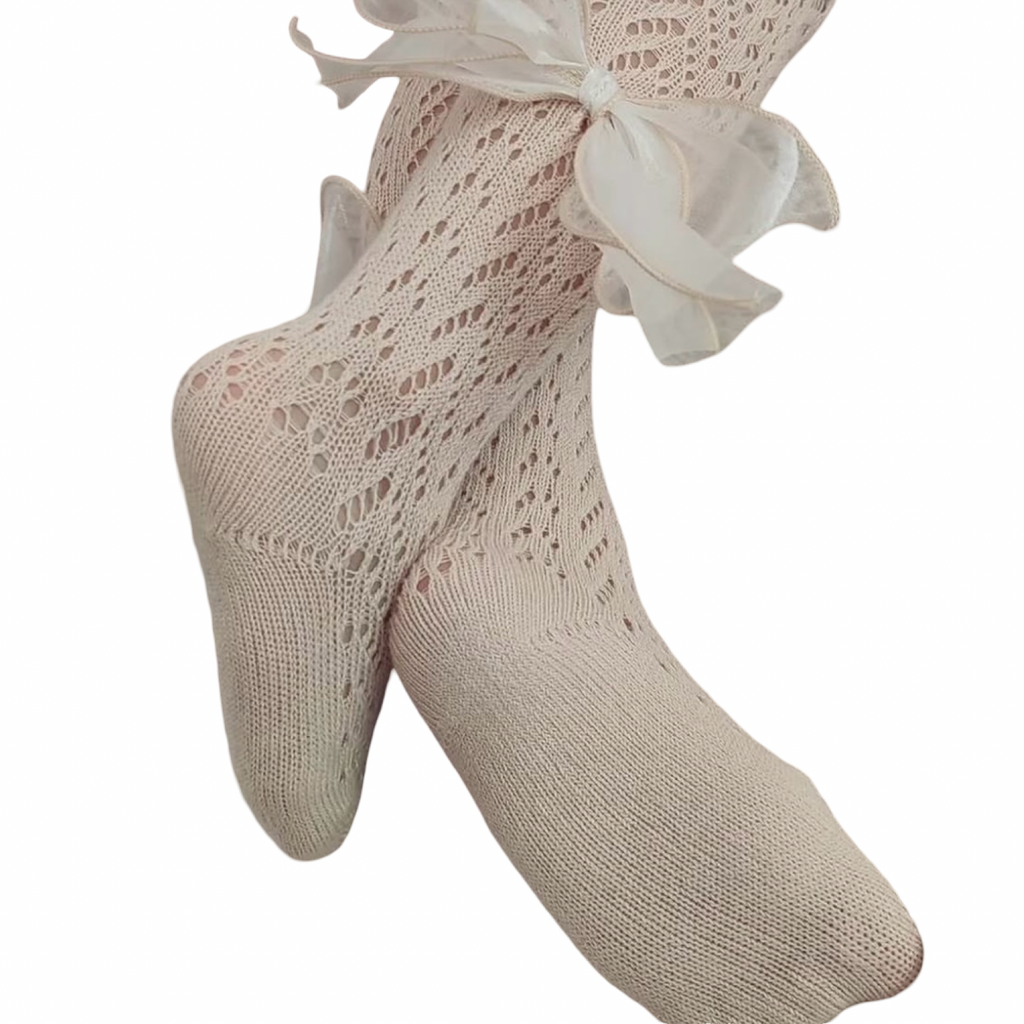 Baby Tights with Hand-Sewn Organza Bow