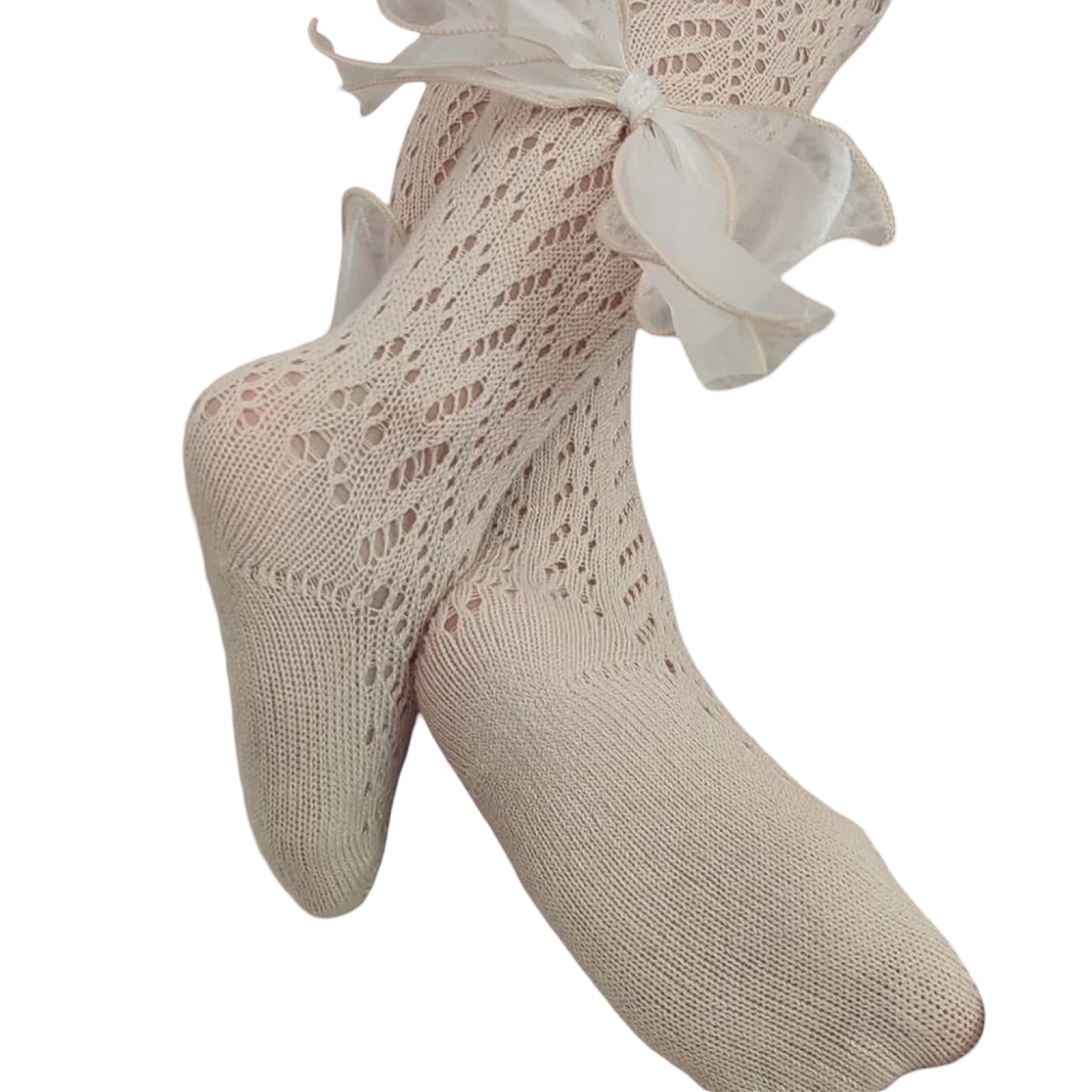 Baby Tights with Hand-Sewn Organza Bow