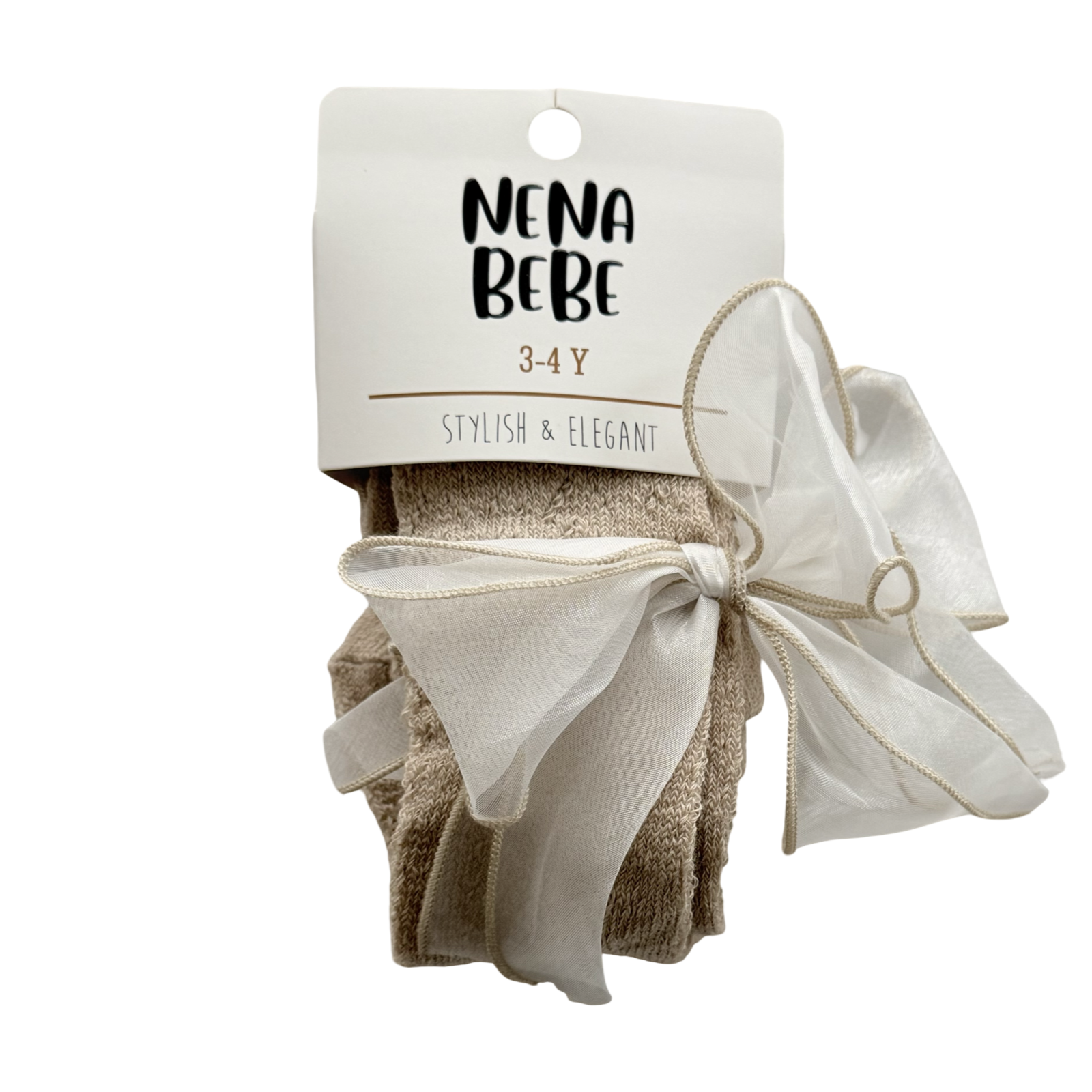 Baby Tights with Hand-Sewn Organza Bow