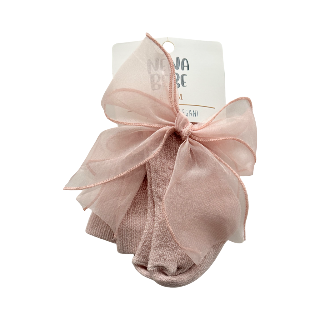Baby Tights with Hand-Sewn Organza Bow