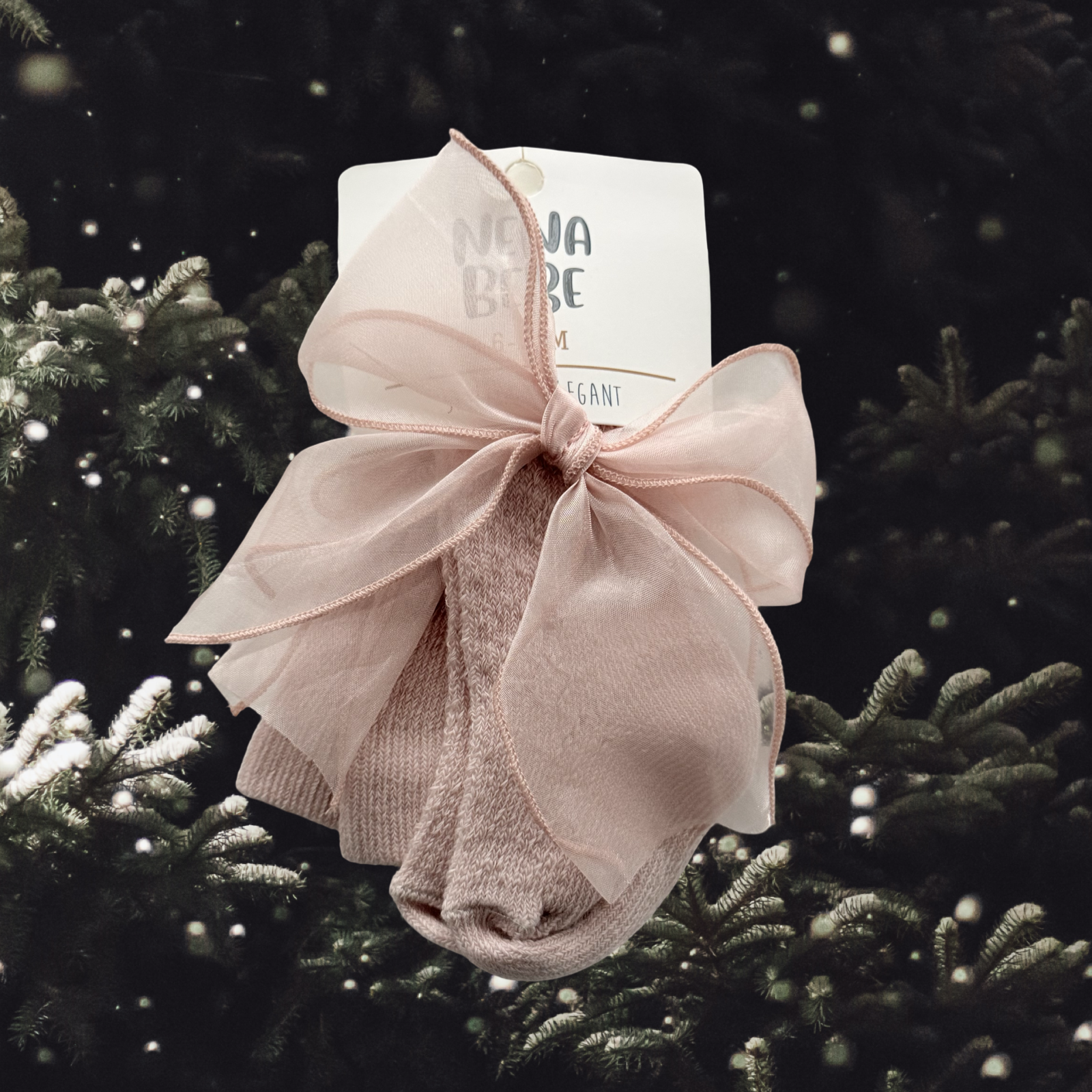 Baby Tights with Hand-Sewn Organza Bow