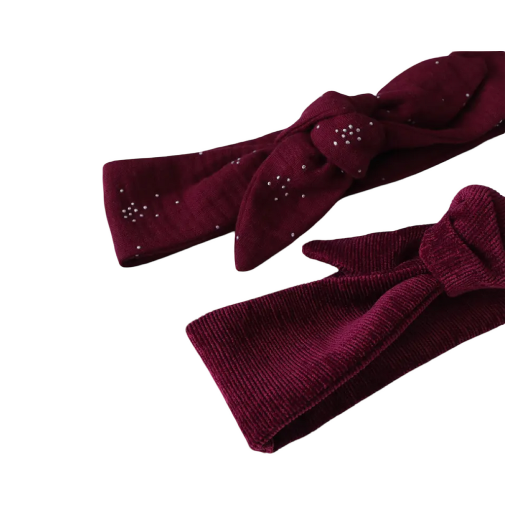 Set of 2 Burgundy Headbands