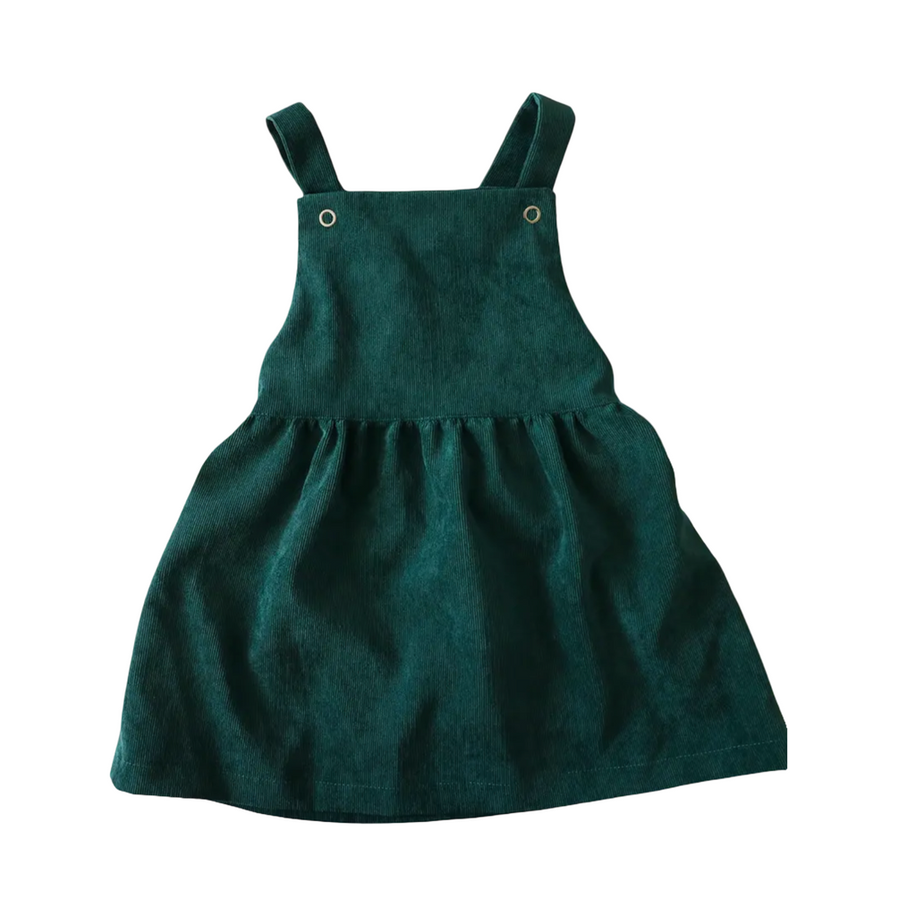 Emerald Green Corduroy Pinafore Dress