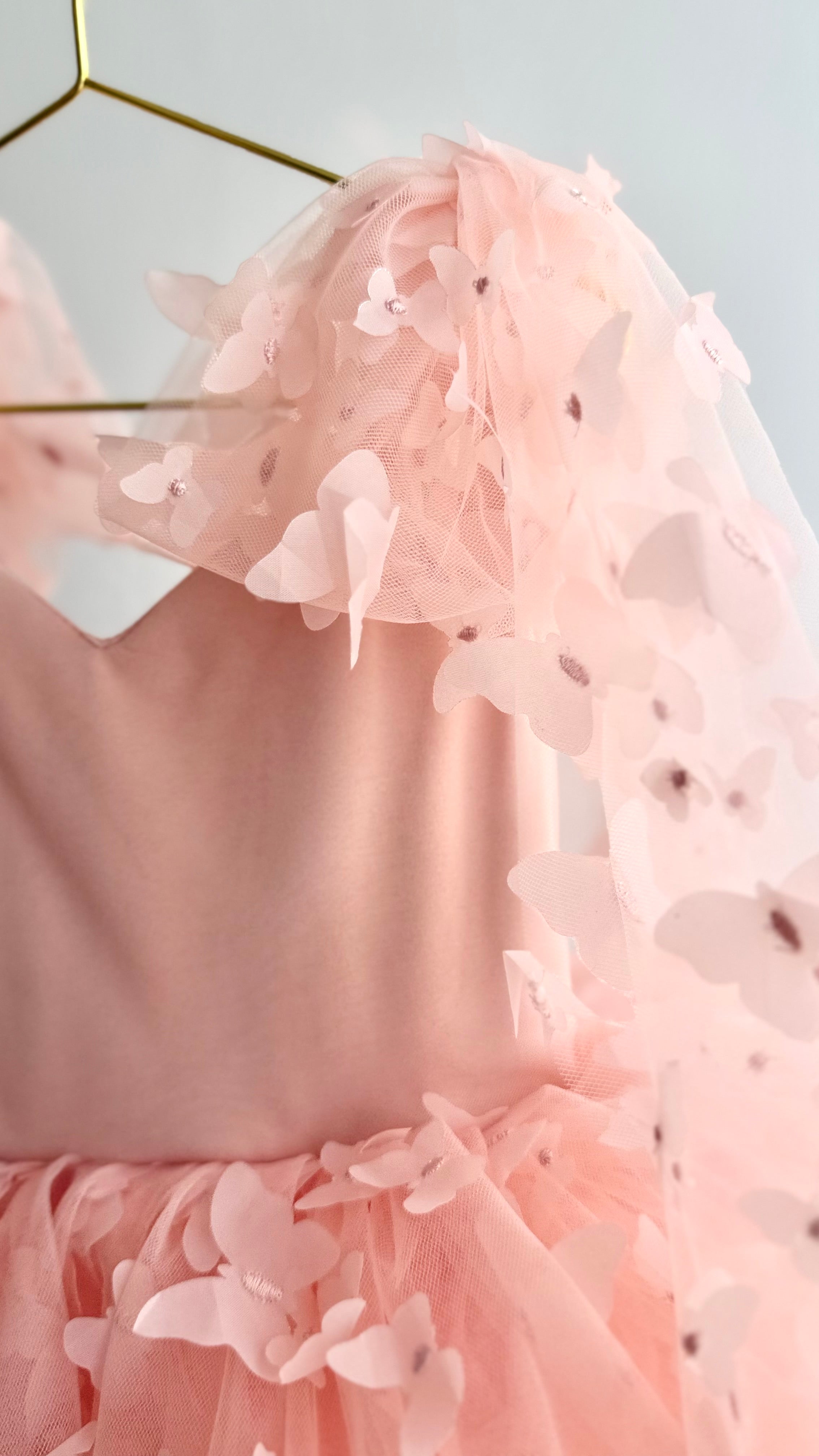 Melon Butterfly  Dress