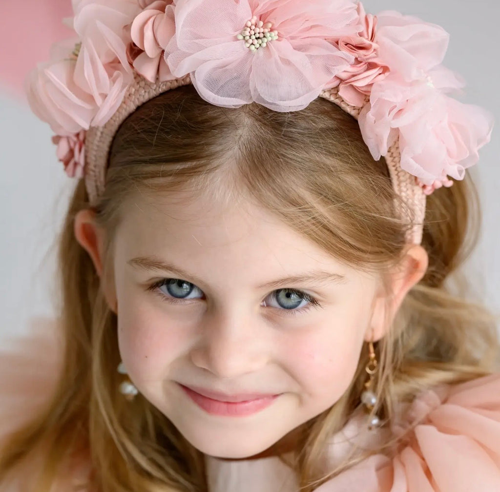 Calva Pink Floral Crown Headband