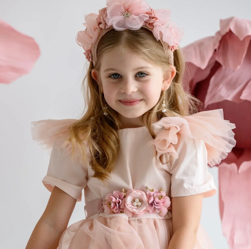 Calva Pink Floral Crown Headband