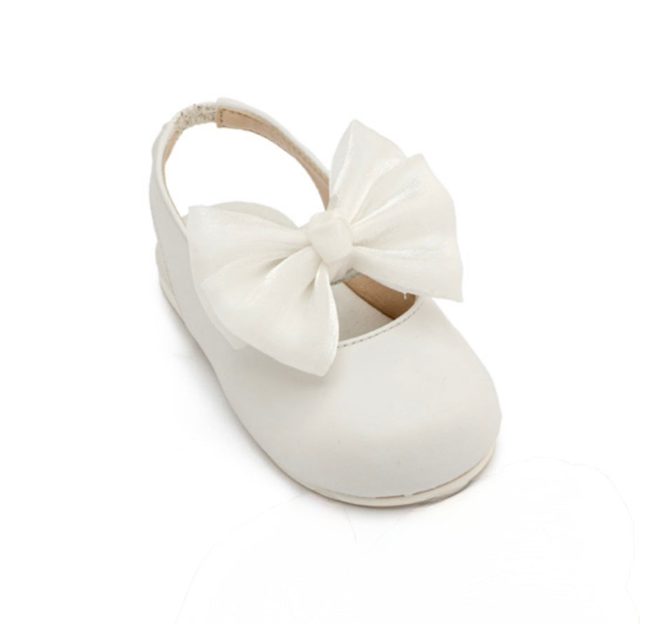 Babywalker Girls White Shoes with  Bow