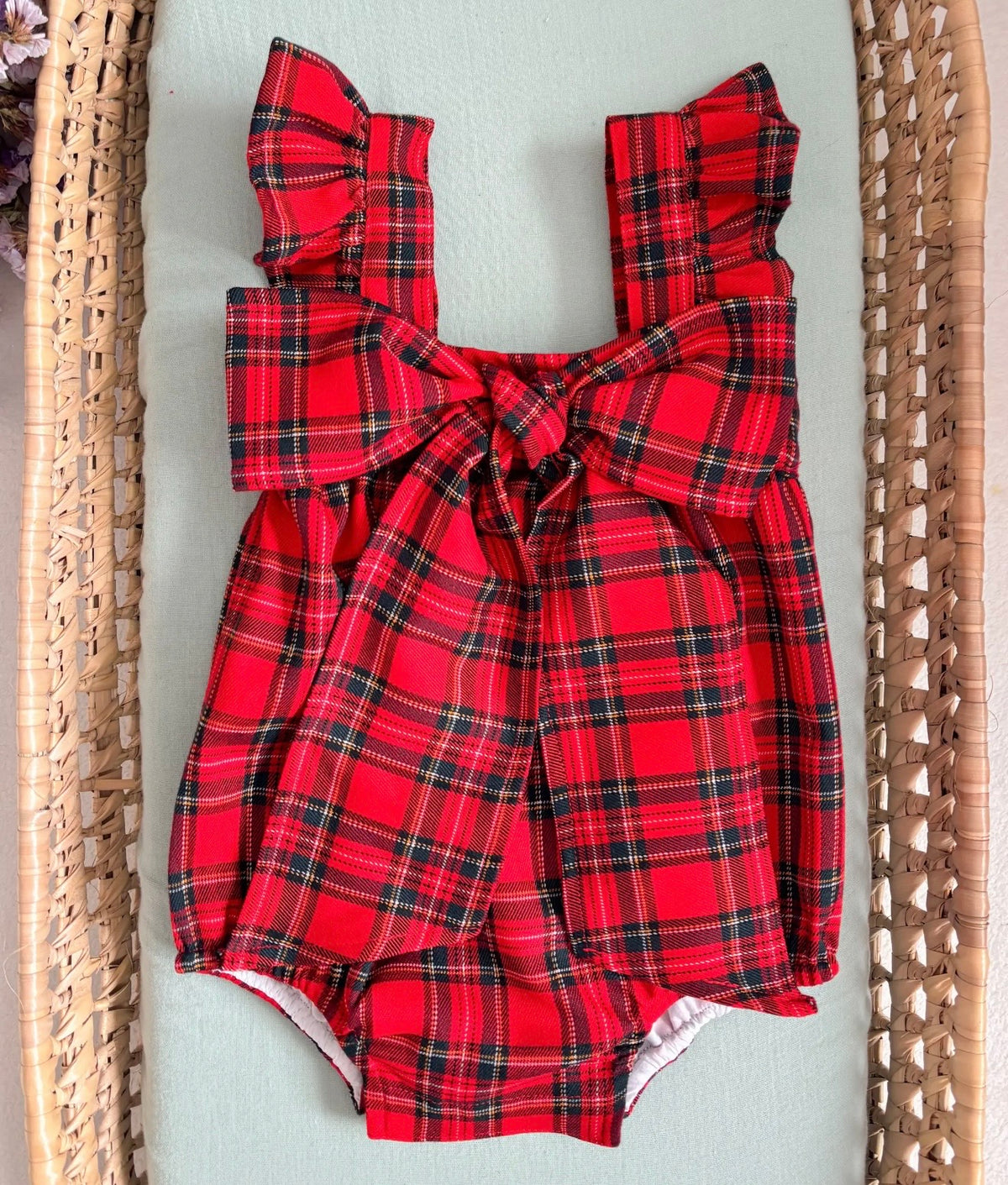 Red Tartan Straps Bow