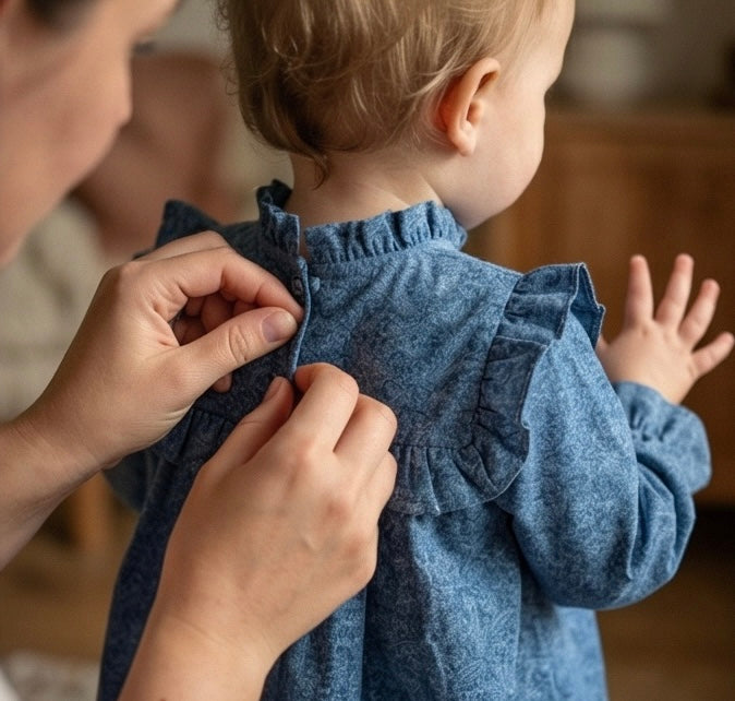 Blue Cornucopias Rickrack Dress