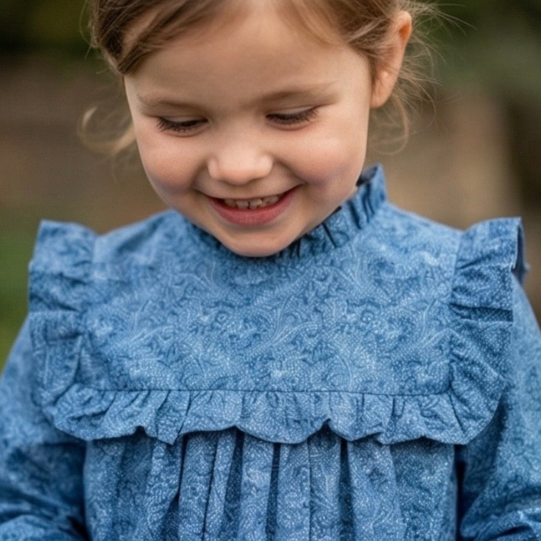 Blue Cornucopias Rickrack Dress