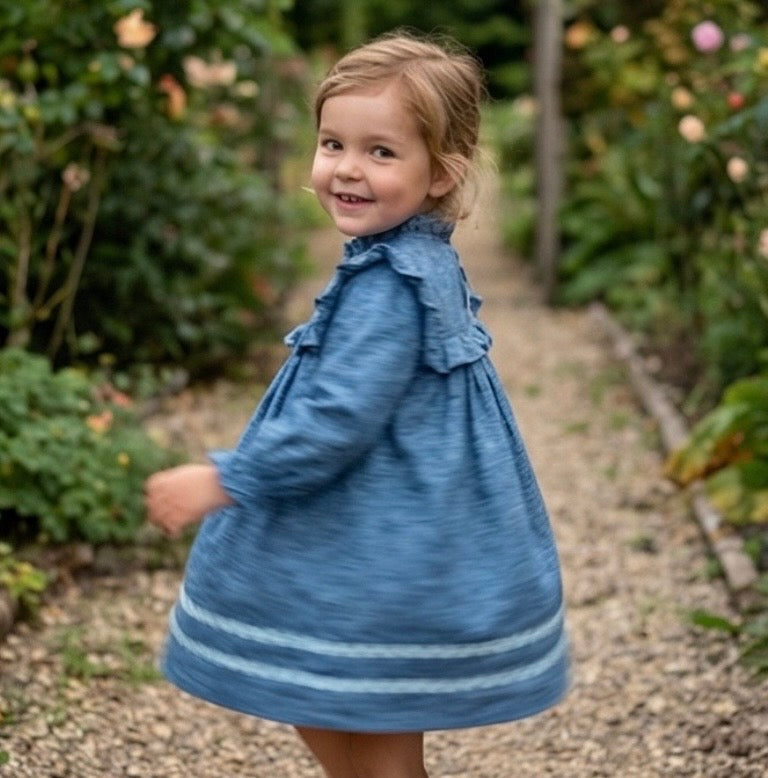 Blue Cornucopias Rickrack Dress