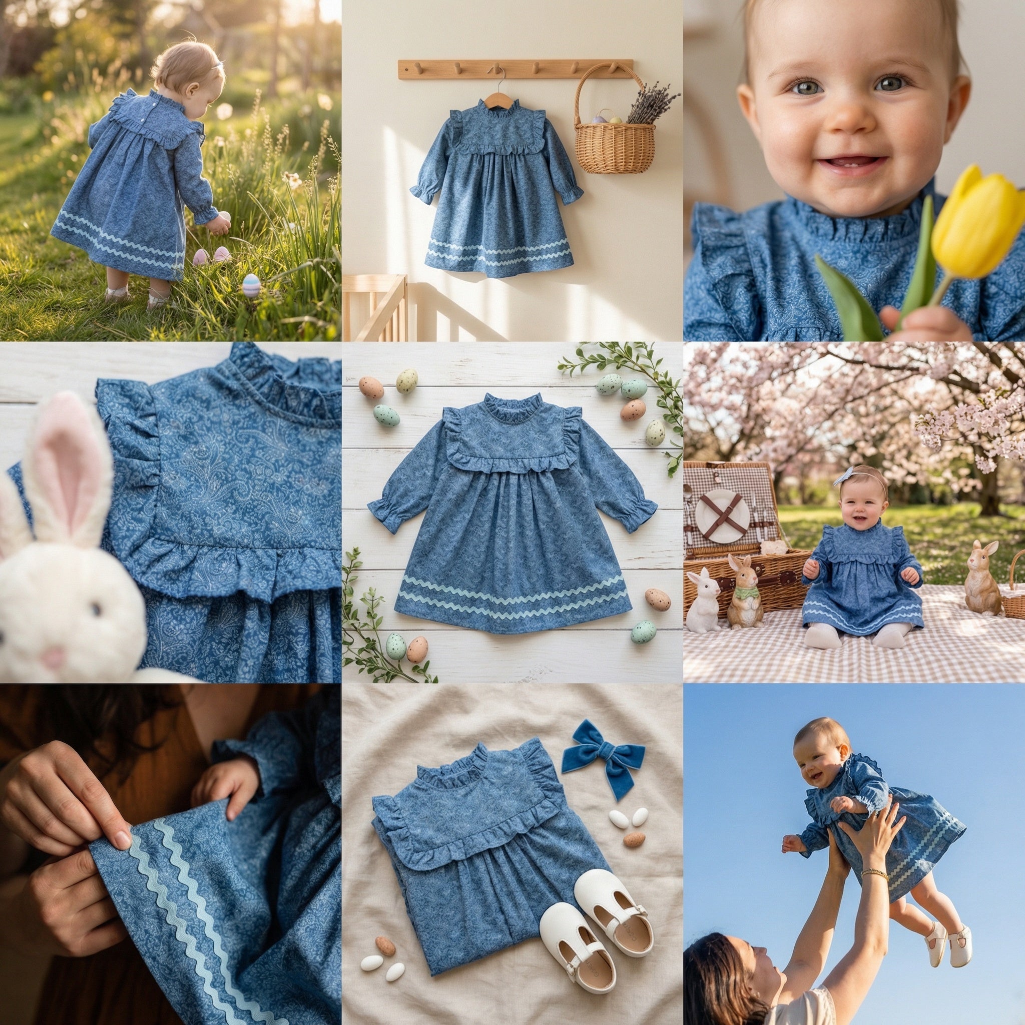 Blue Cornucopias Rickrack Dress